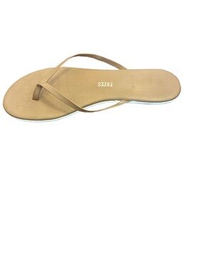 TKEES Nude Croc Textured Leather Flip Flops Size 10